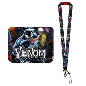 新品 ヴェノム Venom IDカードホルダーケース付ネックストラップ 定期入れ パスケース ICカードケース 社員証　学生証　スパイダーマン 