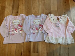  новый товар есть девочка baby Sanrio мой mero Kitty футболка комплект 90