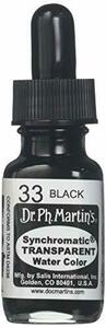 Dr. Ph. Martin's Synchromatic Transparent Water Color, 0.5 oz, Black ((未使用品)　(shin