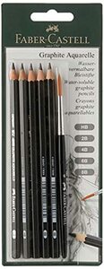 Faber-Castell 水彩グラファイト鉛筆　5硬度入　ブリスターセット　ブラシ (未使用品)　(shin