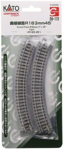 KATO Nゲージ ユニトラックコンパクト曲線線路R183-45° 4本入 20-172 鉄道模型用品(中古 未使用品)　(shin