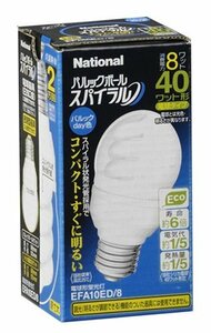 パナソニック 電球形蛍光灯 パルックボールスパイラル 電球40W形相当 口金直径26mm クール色相当 EFA10ED/8(中古品)　(shin