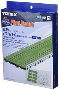 TOMIX Nゲージ ワイドトラムレール S70-WT-G F 緑化軌道 8本セット ガードレール付 1789 鉄道模型用品(中古 未使用品)　(shin