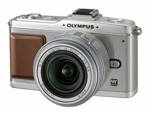 【中古 良品】 OLYMPUS ミラーレス一眼 PEN E-P2 レンズキット シルバー E-P2LKIT-SLV　(shin