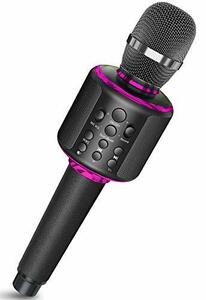 LEO WAY カラオケマイク Karaoke Bluetooth ブルートゥースワイヤレスマイク TWS合唱 伴奏 マイクスピーカー 2イン1 (中古品)　(shin