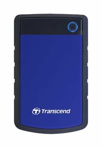 Transcend ポータブルHDD 4TB 【PS5/PS4 メーカー動作確認済】 耐衝撃 USB3.1 Gen1 3年保証 TS4TSJ25H3B(ブルー)(中古品)　(shin