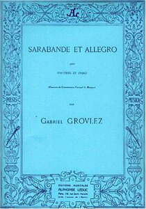 グローヴレ : サラバンドとアレグロ (オーボエ、ピアノ) ルデュック出版(中古品)　(shin