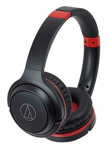 audio-technica ワイヤレスヘッドホン 最大40時間再生 ブラックレッド ATH-S200BT BRD　(shin