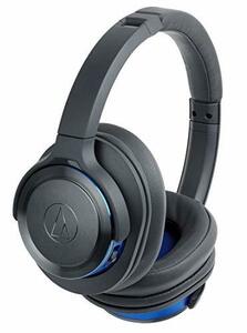 audio-technica SOLID BASS ワイヤレスヘッドホン 重低音 最大40時間再生 ガンメタリックブルー ATH-WS660BT GBL(中古品)　(shin