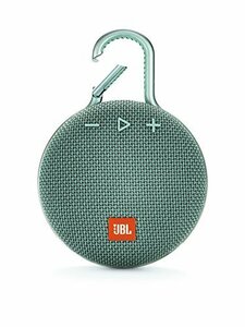 JBL CLIP3 Bluetoothスピーカー IPX7防水/パッシブラジエーター搭載/ポータブル/カラビナ付 ティール JBLCLIP3TEAL 【(中古品)　(shin