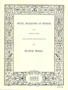 ボザ : ファゴットとピアノのための朗唱、シチリアーノとロンド (ファゴット、ピアノ) ルデュック出版(中古 未使用品)　(shin