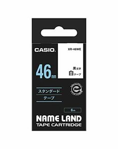  Casio label lighter name Land original tape 46mm XR-46WE white ground . black character ( used unused goods ) (shin