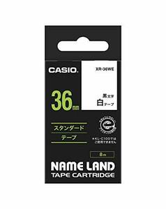  Casio label lighter name Land original tape 36mm XR-36WE white ground . black character ( secondhand goods ) (shin