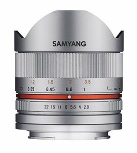 SAMYANG 単焦点魚眼レンズ 8mm F2.8 II シルバー フジフイルム X用 APS-C用(中古品)　(shin