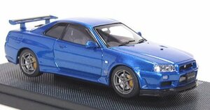 エブロ 1/43 ニッサン スカイライン GT-R R34 VスペックII ブルー 完成品(中古品)　(shin