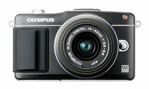 (中古品)OLYMPUS ミラーレス一眼 PEN mini E-PM2 レンズキット ブラック E-PM2 LKIT　(shin