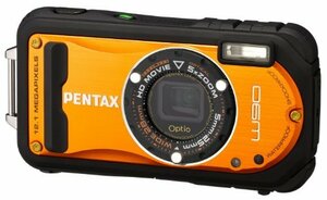 【中古 良品】 PENTAX 防水デジタルカメラ Optio W90 シャイニーオレンジ OPTIOW90SO　(shin