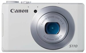 【中古 良品】 Canon デジタルカメラ PowerShot S110 約1210万画素 F2.0 光学5倍ズーム ホワイ　(shin