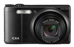 【中古 良品】 RICOH デジタルカメラ CX4 ブラック CX4BK 1000万画素裏面照射CMOS 光学10.7倍　(shin