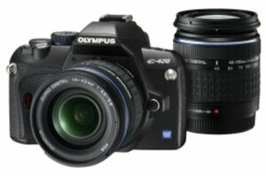 【中古 良品】 OLYMPUS デジタル一眼レフカメラ E-420 ダブルズームキット E-420WKIT　(shin