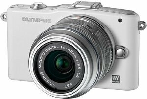 【中古 良品】 OLYMPUS ミラーレス一眼 PEN mini E-PM1 レンズキット ホワイト E-PM1 LKIT WHT　(shin