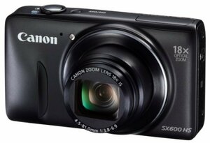 【中古 良品】 Canon デジタルカメラ Power Shot SX600 HS ブラック 光学18倍ズーム PSSX600HS　(shin