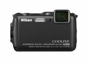 【中古 良品】 Nikon デジタルカメラ AW120 防水 1600万画素 クールブラック AW120BK　(shin