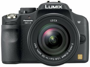 パナソニック デジタル一眼レフカメラ DMC-L10 レンズキット ブラックDMC-L10K-K(中古品)　(shin