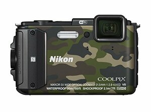 【中古 良品】 Nikon デジタルカメラ COOLPIX AW130 カムフラージュグリーン　(shin