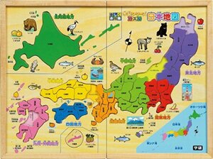 (中古品)木製 パズル日本地図　(shin