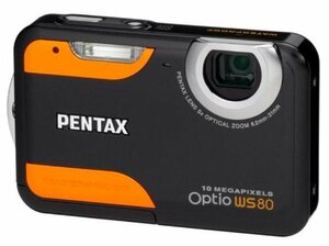 【中古 良品】 PENTAX デジタルカメラ Optio WS80 1000万画素 光学5倍ズーム 防水 OPTIOWS80BO　(shin