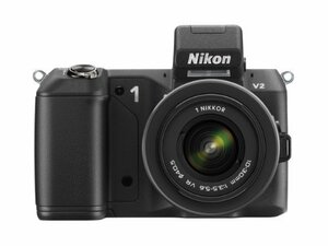 Nikon ミラーレス一眼 Nikon 1 V2 レンズキット 1 NIKKOR VR 10-30mm f/3.5-5.6付属 ブラック N1V2HLKBK(中古品)　(shin