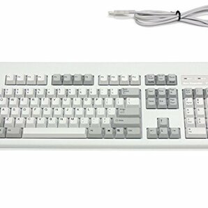 東プレ Realforce104U-S 英語配列 USB 静電容量無接点方式 昇華印刷静音タイプ 変荷重 ホワイト/グレー XF0(中古品) (shinの画像1