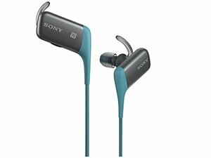 【中古 良品】 SONY スポーツ向けワイヤレスイヤホン 防滴仕様 Bluetooth対応 マイク付 ブルー　(shin