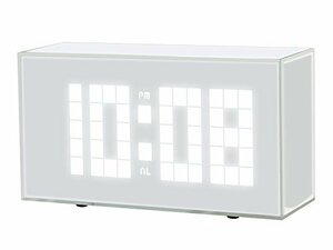 誠時(セイジ) 人感センサー搭載 LEDアラームクロック 温度計機能付 Saleve サレーブ ホワイト LED-108WH(中古 未使用品)　(shin