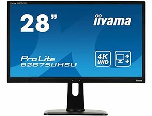 iiyama 4K モニター ディスプレイ B2875UHSU-B1 (28インチ/1ms/TN非光沢/DisplayPort,HDMI,D-sub,DVI-D/昇降/3年保証)(中古品)　(shin