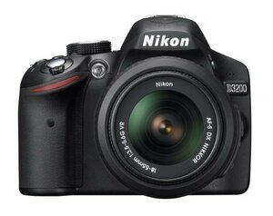 【中古 良品】 Nikon デジタル一眼レフカメラ D3200 レンズキット AF-S DX NIKKOR 18-55mm f/3　(shin