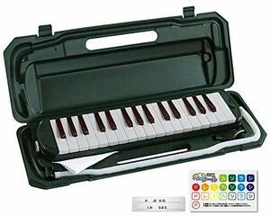KC キョーリツ 鍵盤ハーモニカ メロディピアノ 32鍵 モスグリーン P3001-32K/MGR (ドレミ表記シール・クロス・お(中古品)　(shin