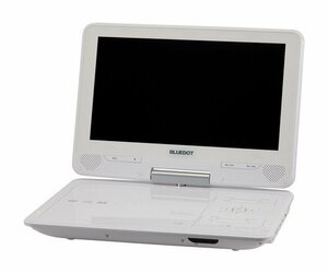 BLUEDOT ポータブルDVDプレーヤー 10インチ回転式モデル ホワイト BDP-1030W(中古品)　(shin