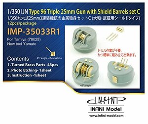 インフィニモデル 1/350 IMPシリーズ 日本海軍 九六式25mm3連装機銃シールド付き 大和型C (仰角 45度