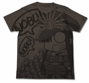 コスパ Fate Grand Order ノッブぐだぐだ本能寺オールプリント Tシャツ CHARCOAL Lサイズ 綿製(中古 未使用品)　(shin