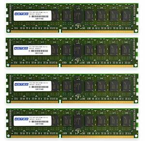 アドテック DDR3L-1600 UDIMM 8GB 低電圧 4枚組 ADS12800D-L8G4　(shin