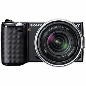 【中古 良品】 ソニー SONY デジタル一眼α NEX-5 ズームレンズキット ブラック NEX-5K/B　(shin