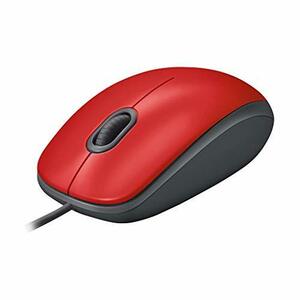 ロジクール 3ボタン 有線静音マウス（レッド）Logicool M110 SILENT Mouse M110SRD(中古品)　(shin