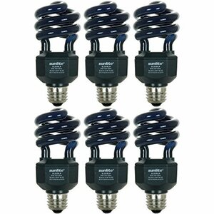 Sunlite SL20/BLB CFLらせん電球 20ワット 省エネ 並形口金 ブラックライトブルー 6 Pack UP652 6(中古 未使用品)　(shin