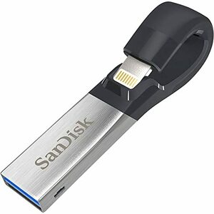 SanDisk iXpand Slim フラッシュドライブ 128GB SDIX30N-128G-JKACE(中古 未使用品)　(shin