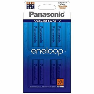 パナソニック ニッケル水素電池 単4形（8本入）Panasonic eneloop スタンダードモデル BK-4MCC/8C(中古 未使用品)　(shin