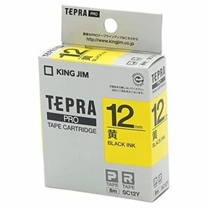  King Jim лента картридж Tepra PRO цвет этикетка SC12Y желтый желтый / чёрный знак 12mm( б/у не использовался товар ) (shin