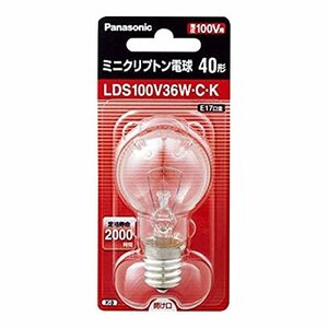 パナソニック ミニクリプトン電球 E17口金 35ミリ径 40形 クリア LDS100V36WCK ＬＤＳ100Ｖ36ＷＣＫ(中古 未使用品)　(shin