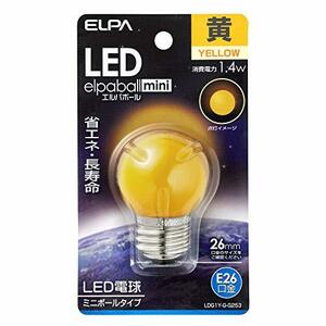 ELPA エルパ LED電球G40形E26 黄色 DG1Y-G-G253(中古 未使用品)　(shin